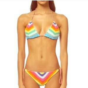 Mara Hoffman Rainbow Crochet Swimsuit